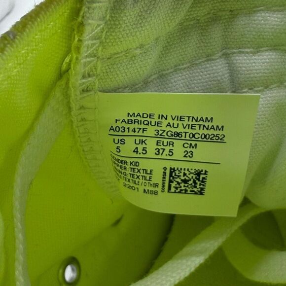 Converse Chuck 70 HI UNT1TL3D in Neon Yellow - Women’s US 5 - Picture 9 of 10